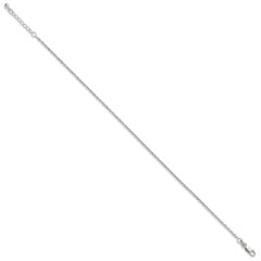 Sterling Silver 2mm Rope Chain 10 inch Plus 1 inch Extender - Total 11 inch Anklet
