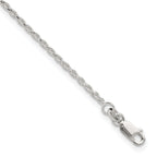 Sterling Silver 2mm Rope Chain 9 inch Plus 1 inch Extender - Total 10 inch Anklet