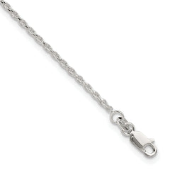 Sterling Silver 2mm Rope Chain 9 inch Plus 1 inch Extender - Total 10 inch Anklet