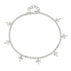 Sterling Silver Dragonfly Charms 10 inch Plus 1 inch Extender - Total 11 inch Anklet