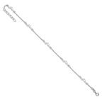 Sterling Silver Dolphin 5-Station 9 inch Plus 1 inch Extender - Total 10 inch Anklet