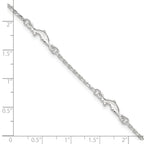 Sterling Silver Dolphin 5-Station 9 inch Plus 1 inch Extender - Total 10 inch Anklet