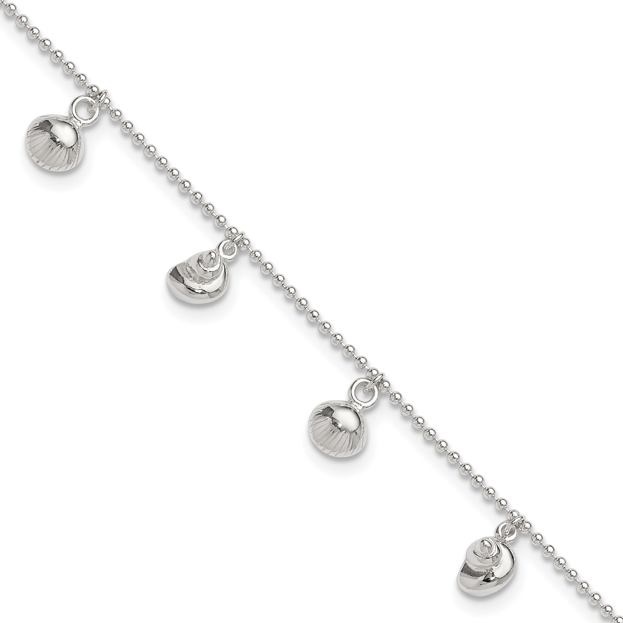 Sterling Silver Sea Shells 8 inch Plus 1 inch Extender - Total 9 inch Anklet Main image