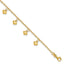 Sterling Silver Gold-tone Polished Puffed Heart 10in Anklet