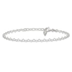 Sterling Silver Puffed Heart Dangle 9 inch Plus 1 inch Extender - Total 10 inch Anklet