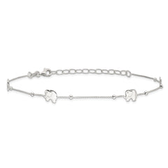 Sterling Silver Elephant 10 inch Plus 2 inch Extender - Total 12 inch Anklet