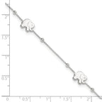 Sterling Silver Elephant 10 inch Plus 2 inch Extender - Total 12 inch Anklet