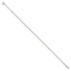 Sterling Silver Clover Dangle 10 inch Plus 1 inch Extender - Total 11 inch Anklet