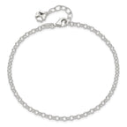 Sterling Silver Clover Dangle 10 inch Plus 1 inch Extender - Total 11 inch Anklet