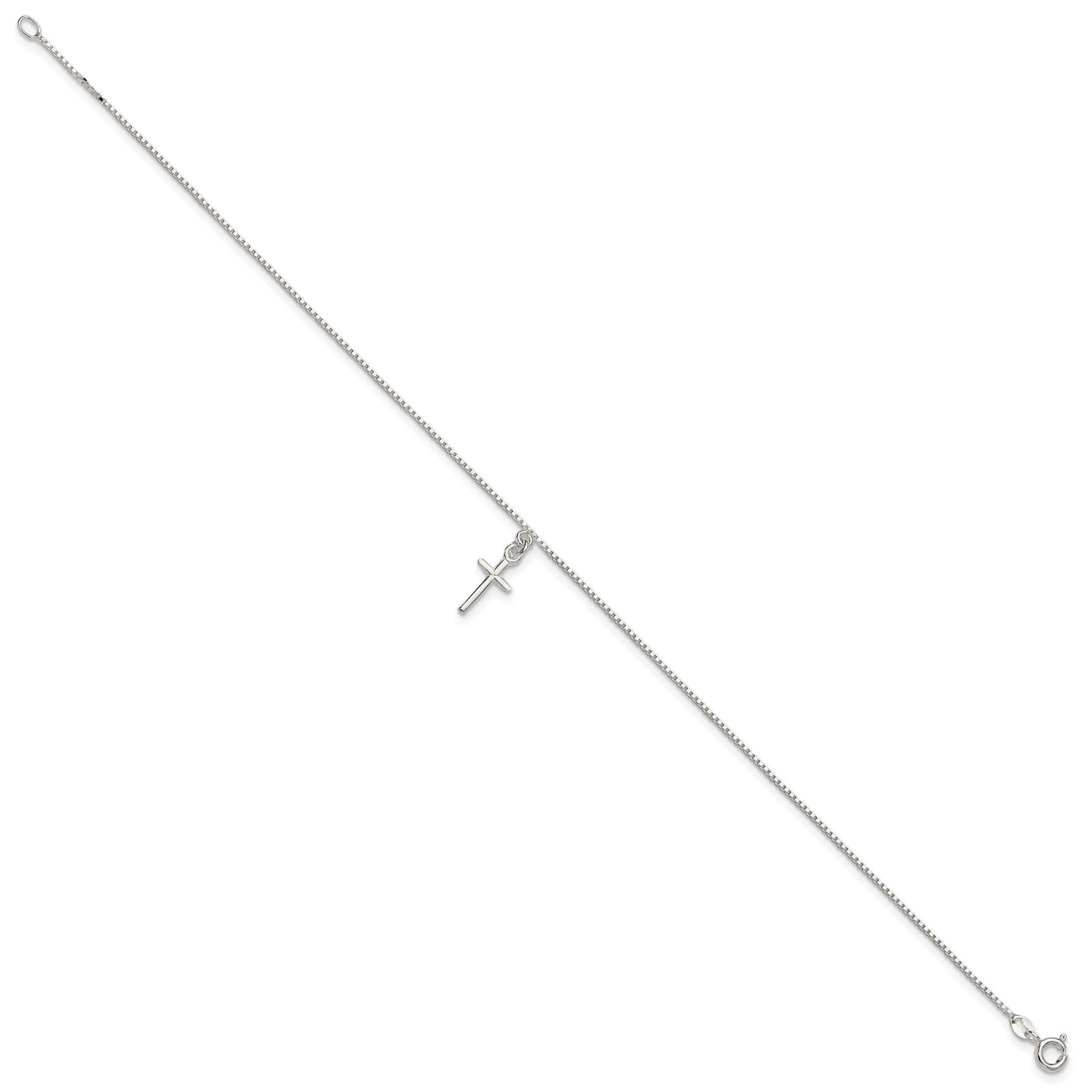 Sterling Silver Cross Anklet Secondary image