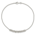 Sterling Silver Polished Fancy Love Ring Anklet