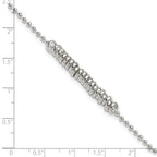 Sterling Silver 10inch Polished Fancy Love Ring Anklet