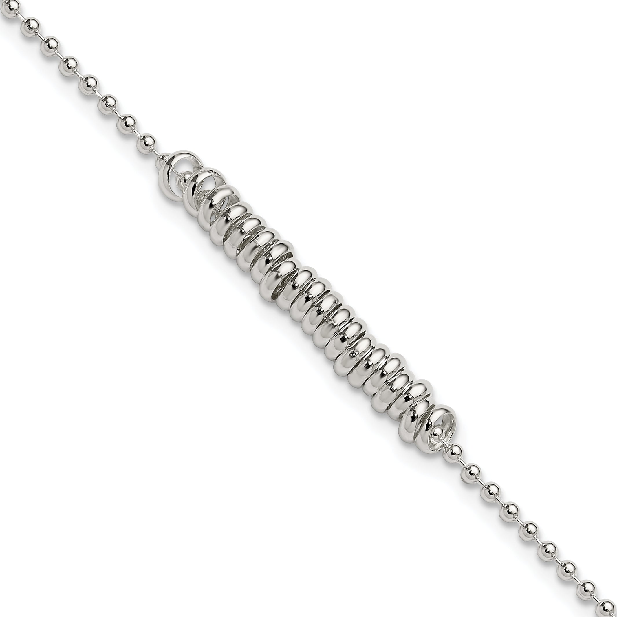 Sterling Silver Polished Fancy Love Ring Anklet Main image