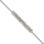 Sterling Silver Polished Fancy Love Ring Anklet