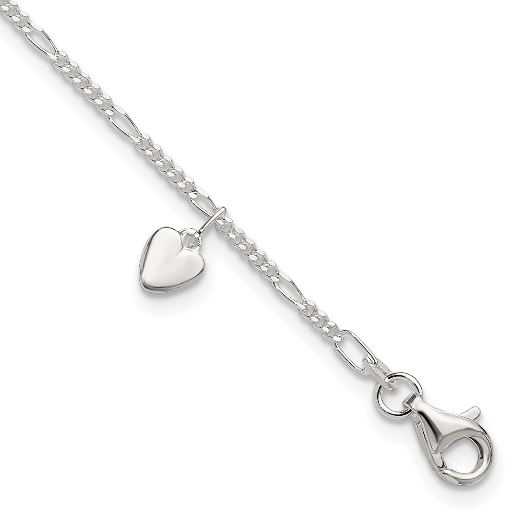 Sterling Silver Heart Dangle Anklet Main image