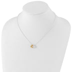 Sterling Silver and Vermeil Polished Fancy 3-Heart Necklace