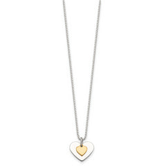 Sterling Silver With Vermeil Polished Fancy Heart Necklace