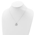 Sterling Silver Polished Double Heart Necklace