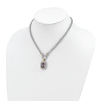 Sterling Silver Flash Gold-plated CZ Necklace