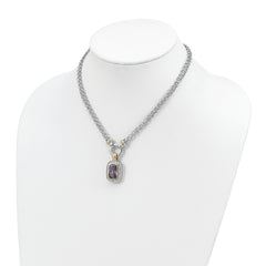 Sterling Silver Flash Gold-plated CZ Necklace