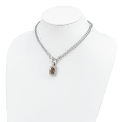 Sterling Silver Flash Gold-plated CZ Necklace