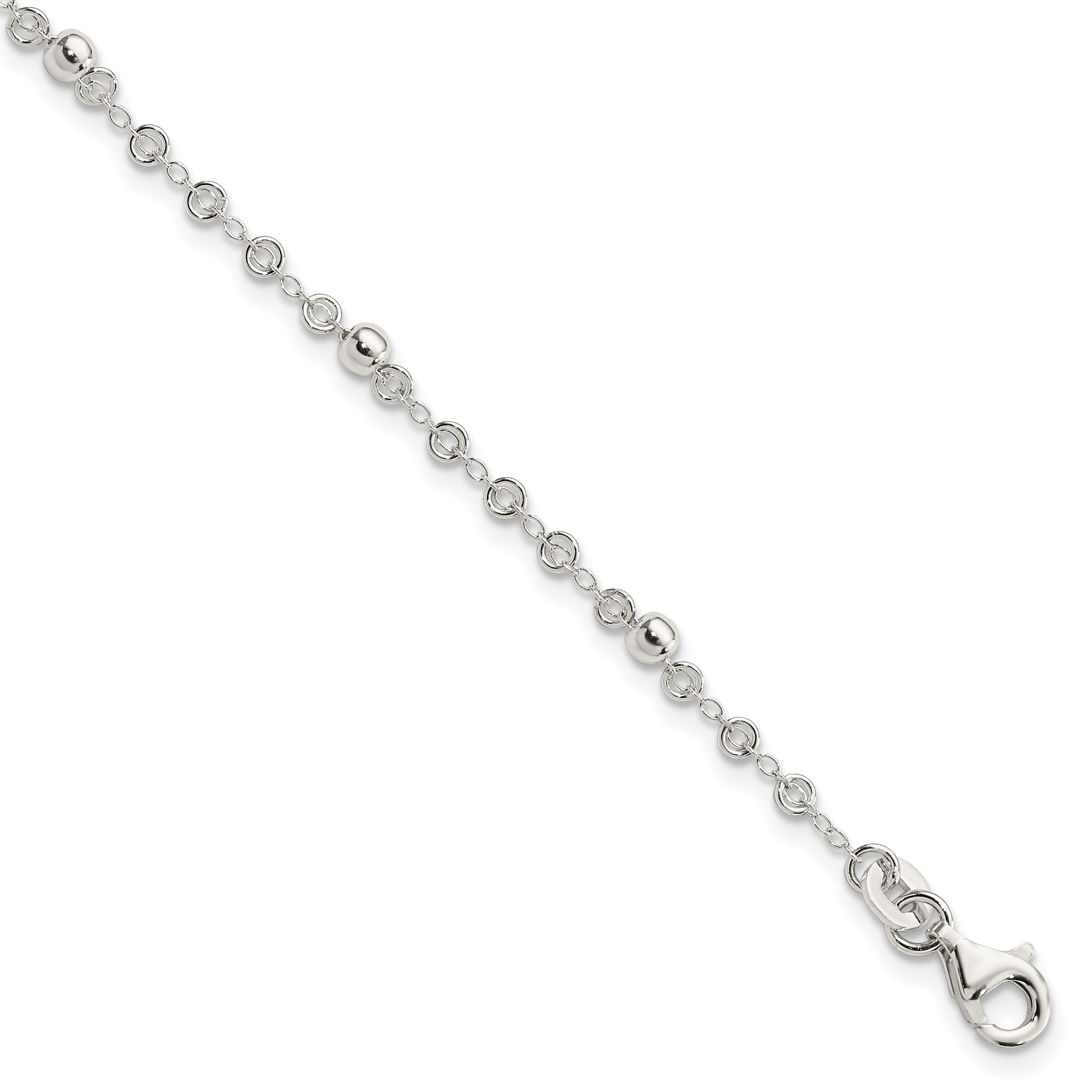 Sterling Silver Polished Fancy Bead Bracelet Main image