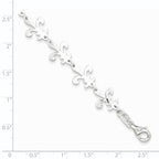 Sterling Silver Polished Fleur De Lis Bracelet