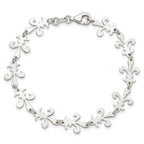 Sterling Silver Polished Fleur De Lis Bracelet