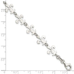 Sterling Silver Polished Fleur De Lis Bracelet