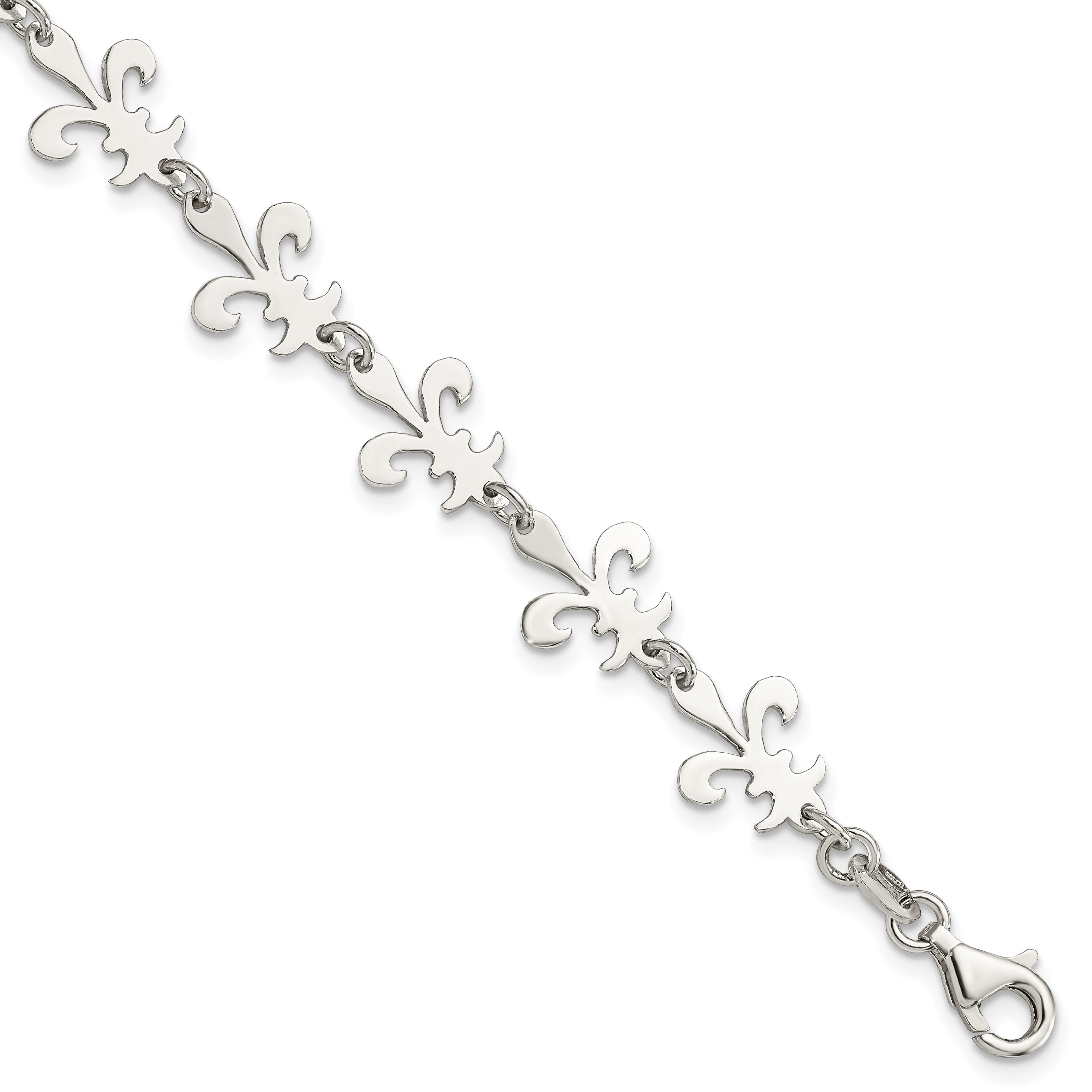 Sterling Silver Polished Fleur De Lis Bracelet Main image
