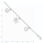 Sterling Silver Diamond-Cut Snowflake Bracelet