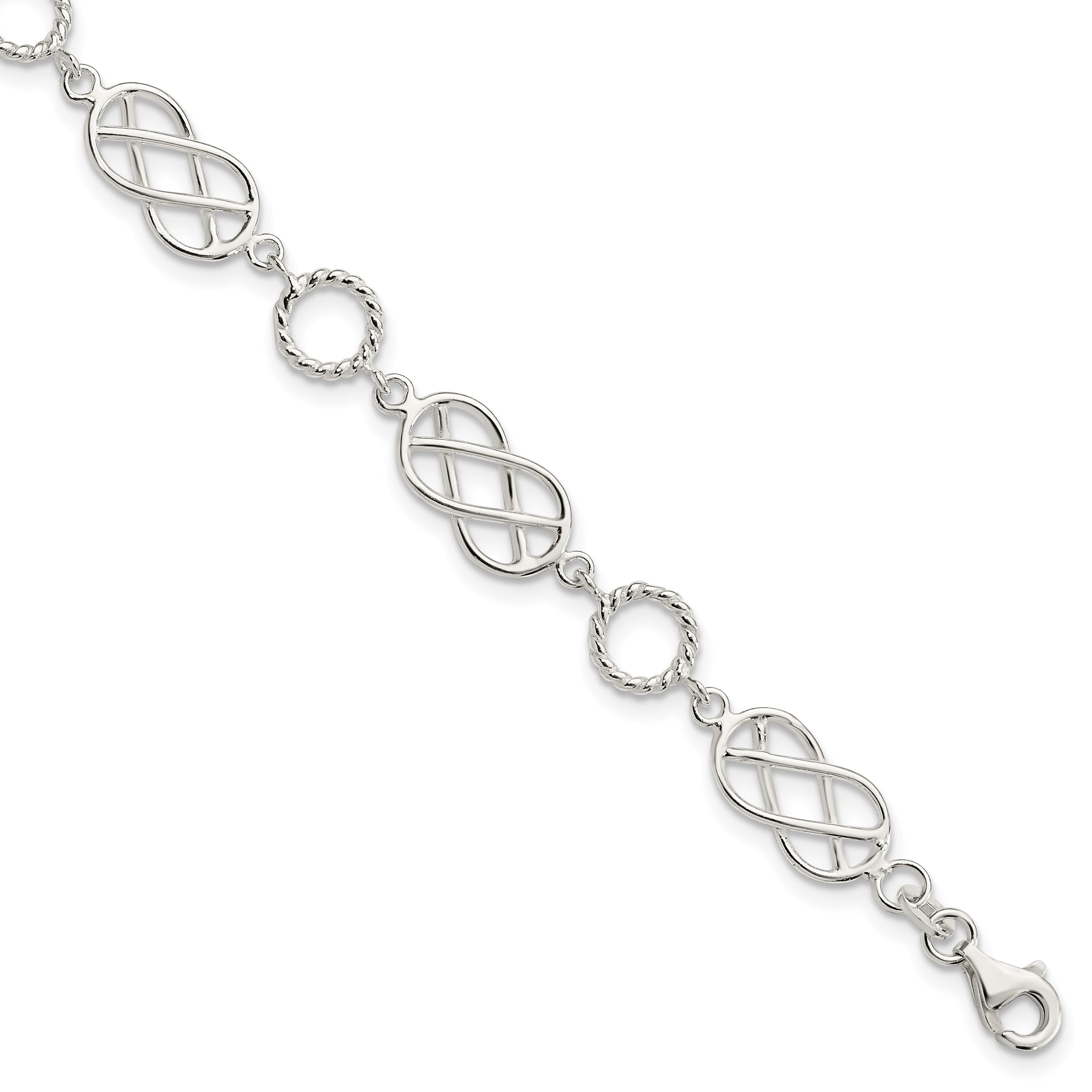 Sterling Silver Pretzel Circle Bracelet Main image