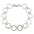 Sterling Silver Polished 13mm Circle Link 7.5 inch Bracelet
