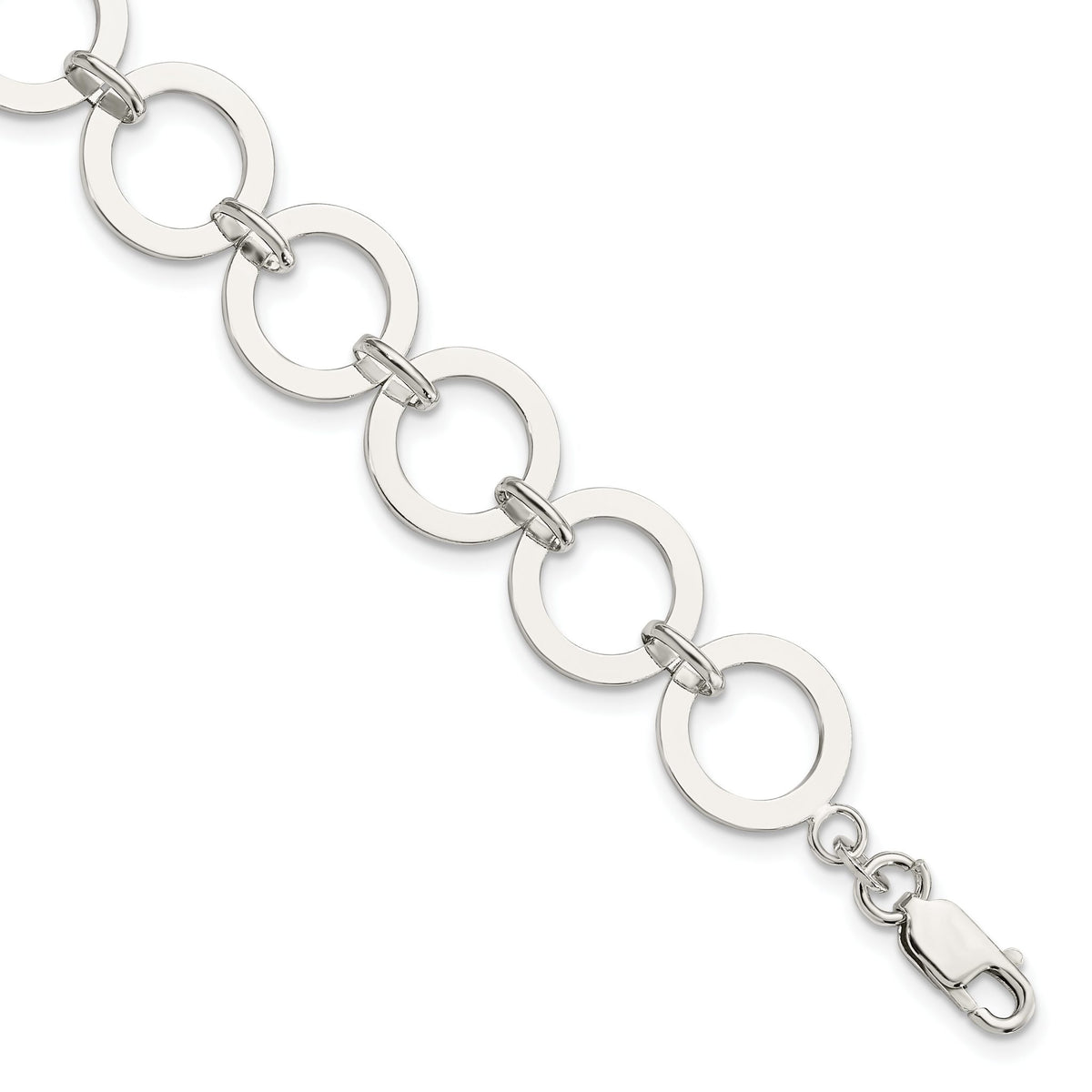 Circle Link Bracelet in Sterling Silver, 13mm, 7.5 Inch - Sophia Jewelers Main image