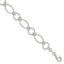 Sterling Silver Polished Textured Fancy Circle and Oval Link Bracelet