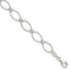Sterling Silver Polished Textured Fancy Oval Link Bracelet