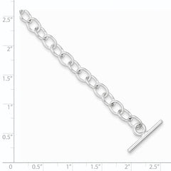 Sterling Silver Polished Fancy Link Toggle Bracelet