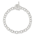 Sterling Silver Polished Fancy Link Toggle Bracelet