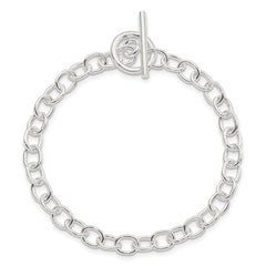 Sterling Silver Polished Fancy Link Toggle Bracelet