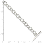 Sterling Silver Polished Fancy Link Toggle Bracelet