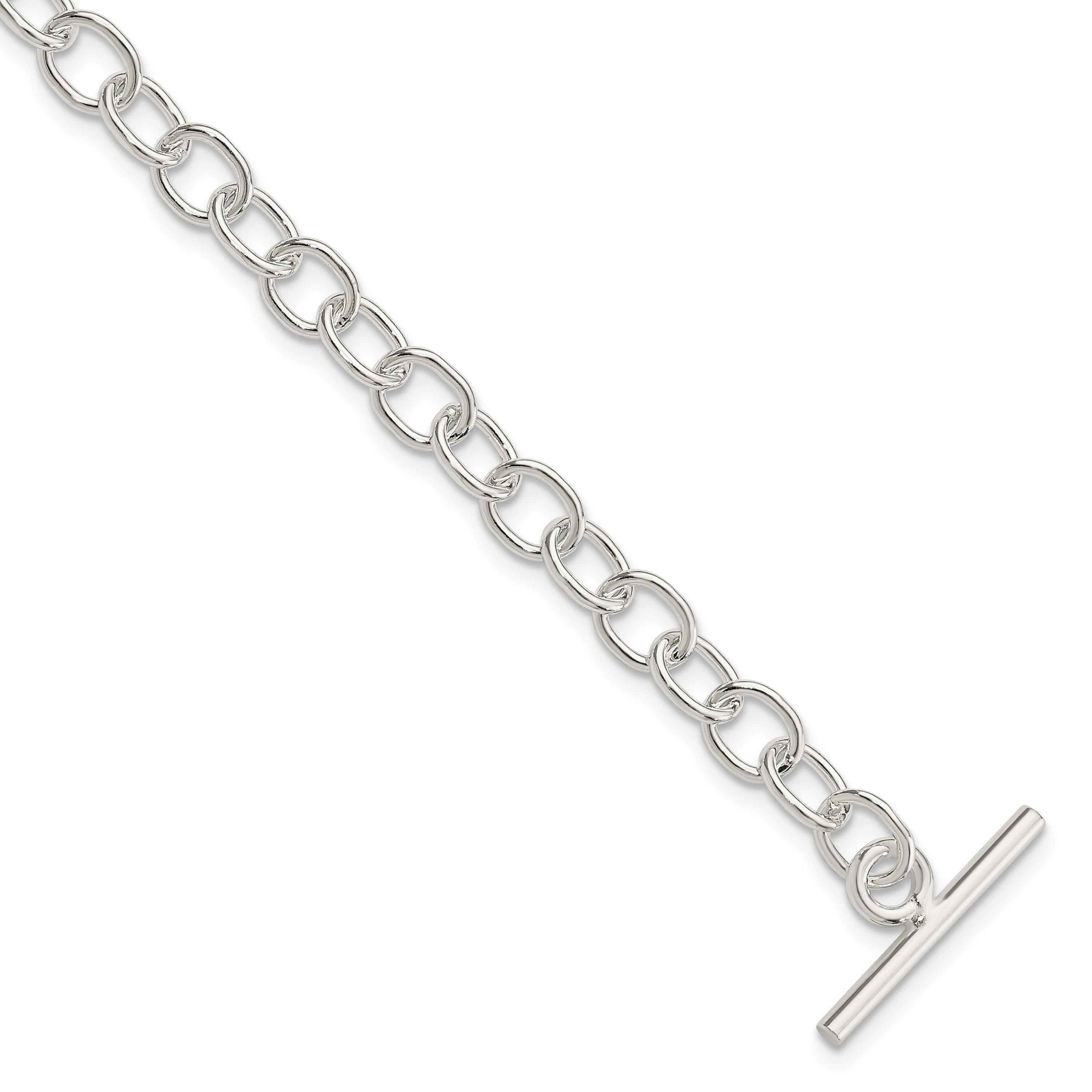 Sterling Silver Polished Fancy Link Toggle Bracelet Main image