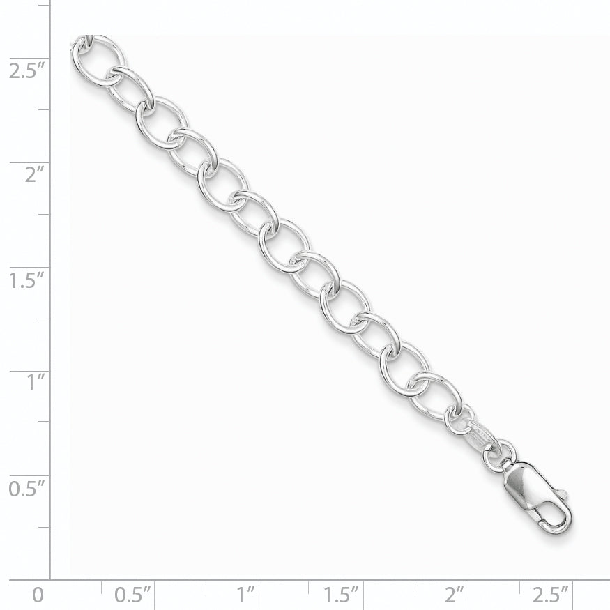 Sterling Silver Polished Fancy Link Bracelet