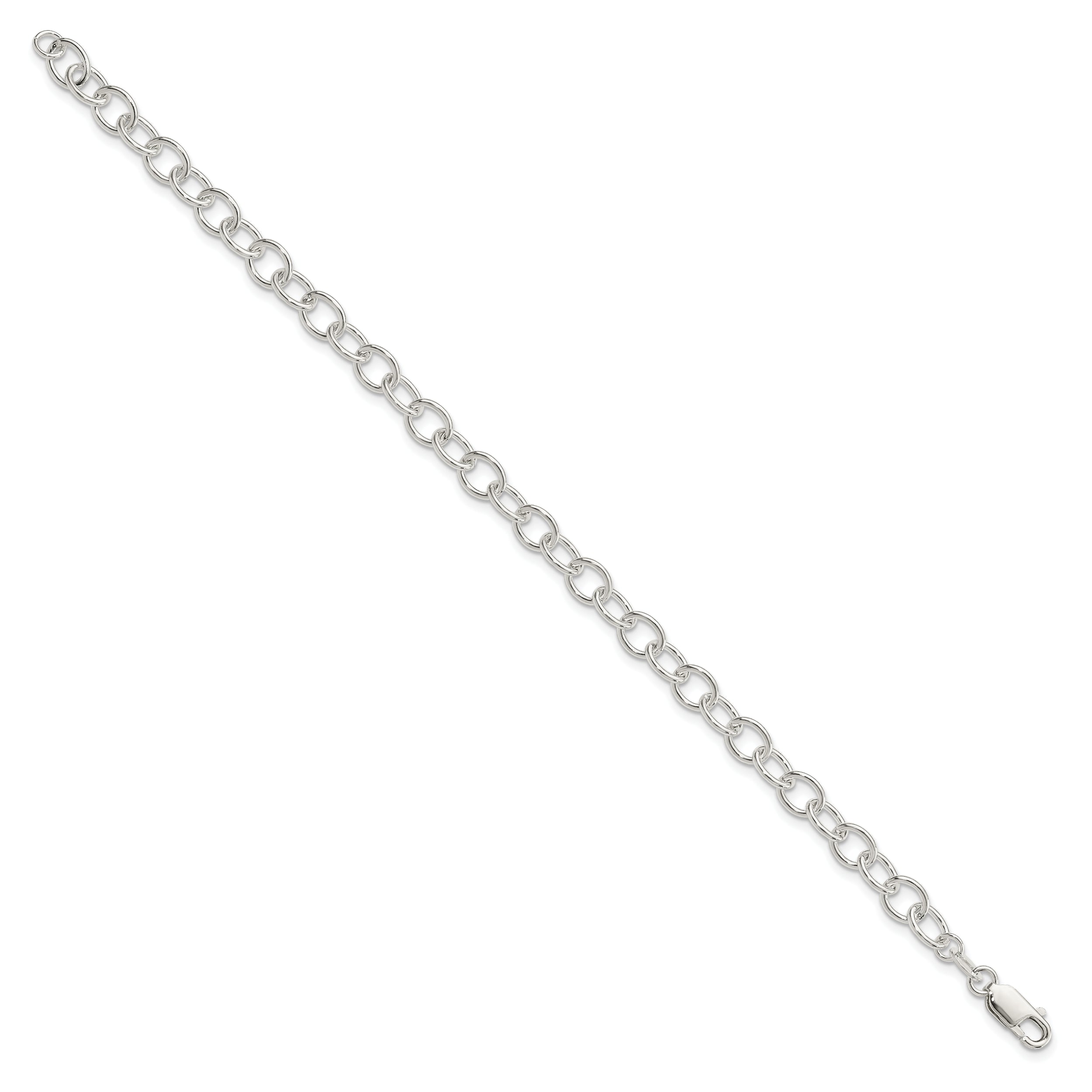 Sterling Silver Polished Fancy Link Bracelet