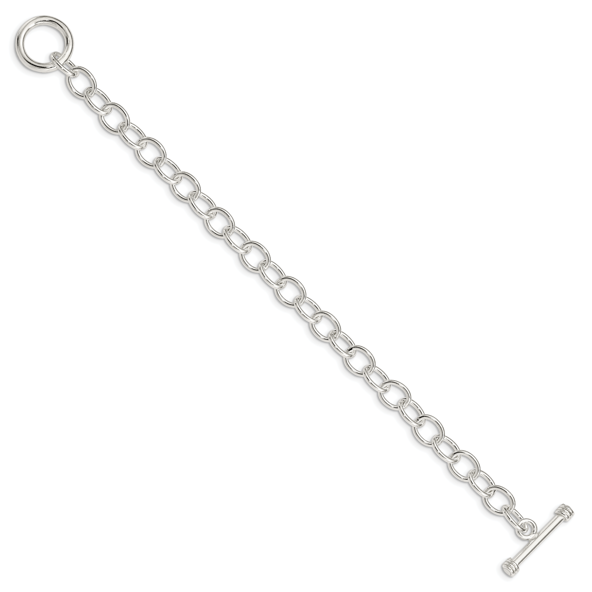 Sterling Silver Polished Fancy Link Toggle Bracelet Secondary image