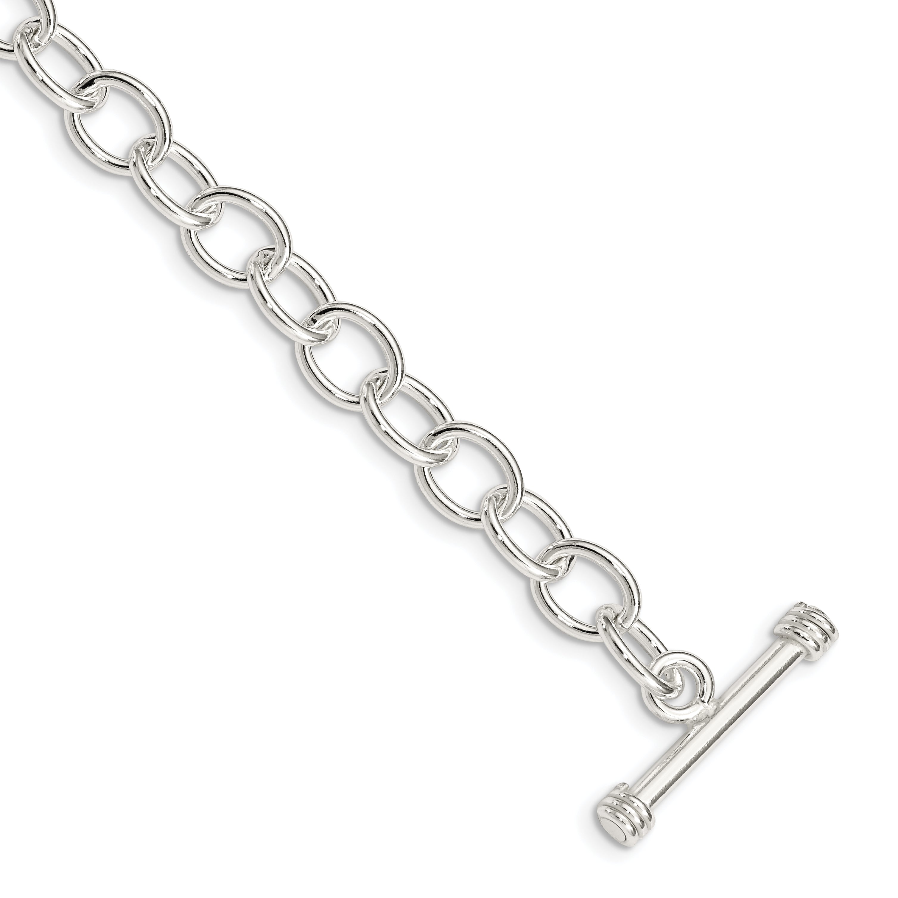 Sterling Silver Polished Fancy Link Toggle Bracelet Main image