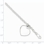 Sterling Silver Engraveable Heart Bracelet
