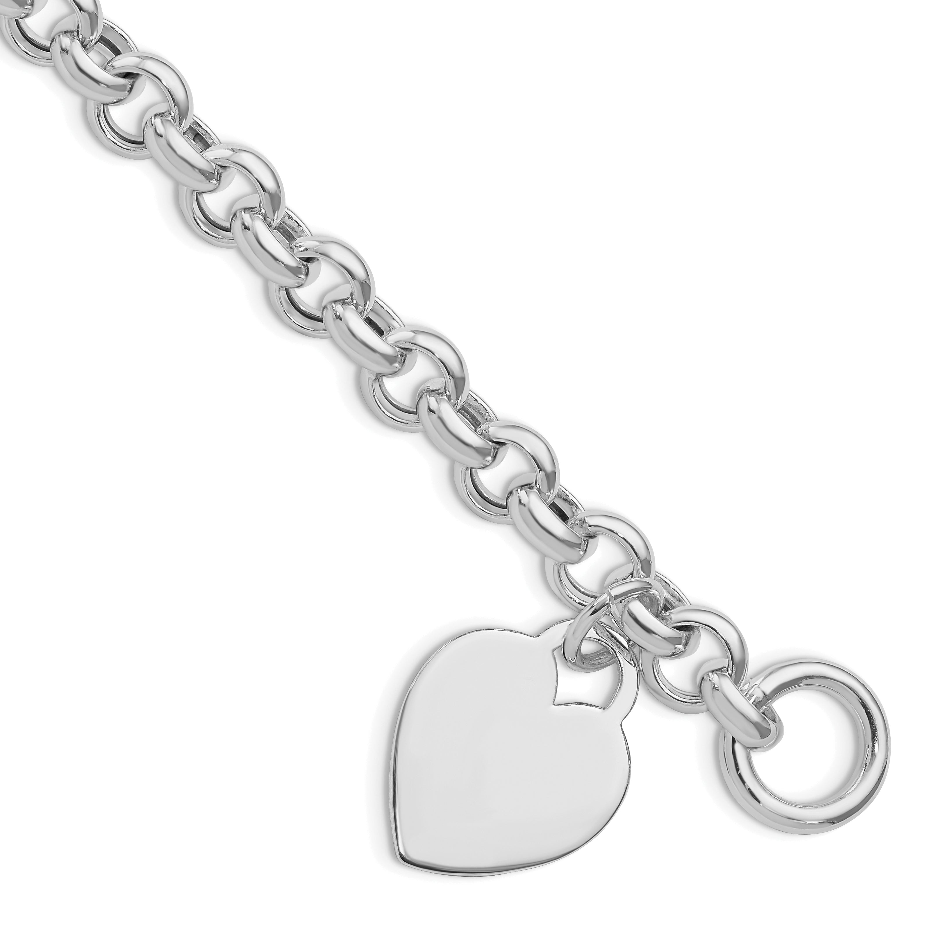 Sterling Silver Rhodium-plated Heart Toggle Bracelet Main image