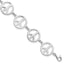 Sterling Silver Rhodium-plated 7.25in Peace Symbol Bracelet