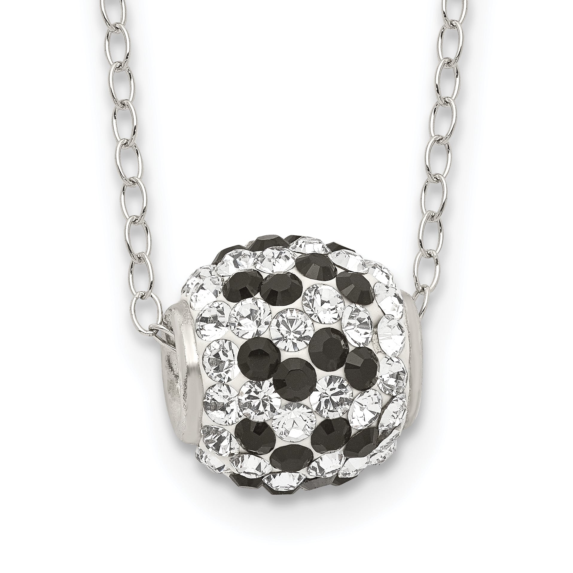 Sterling Silver Rhodium-plated Black and White Stellux Crystal Necklace Main image