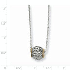 Sterling Silver Rhod-pltd With 14k Accent Spinner Barrel Pendant Necklace